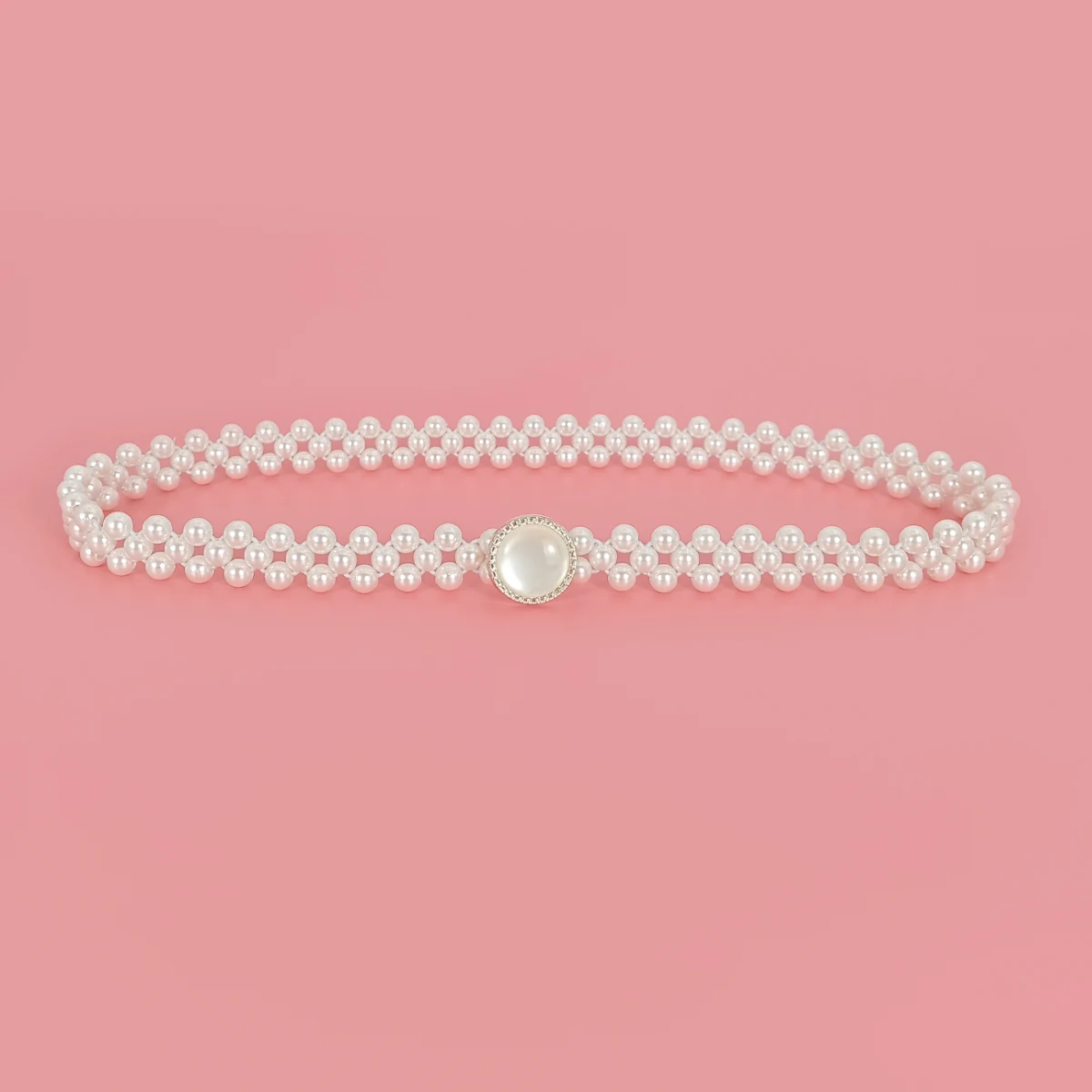 Luxuriöser Modischer Eleganter Damen-Perlengürtel Elastischer Perlenkettengürtel für Frauen Taillendekoration Mädchen-Kleidergürtel mit Kristallen – Detail 1