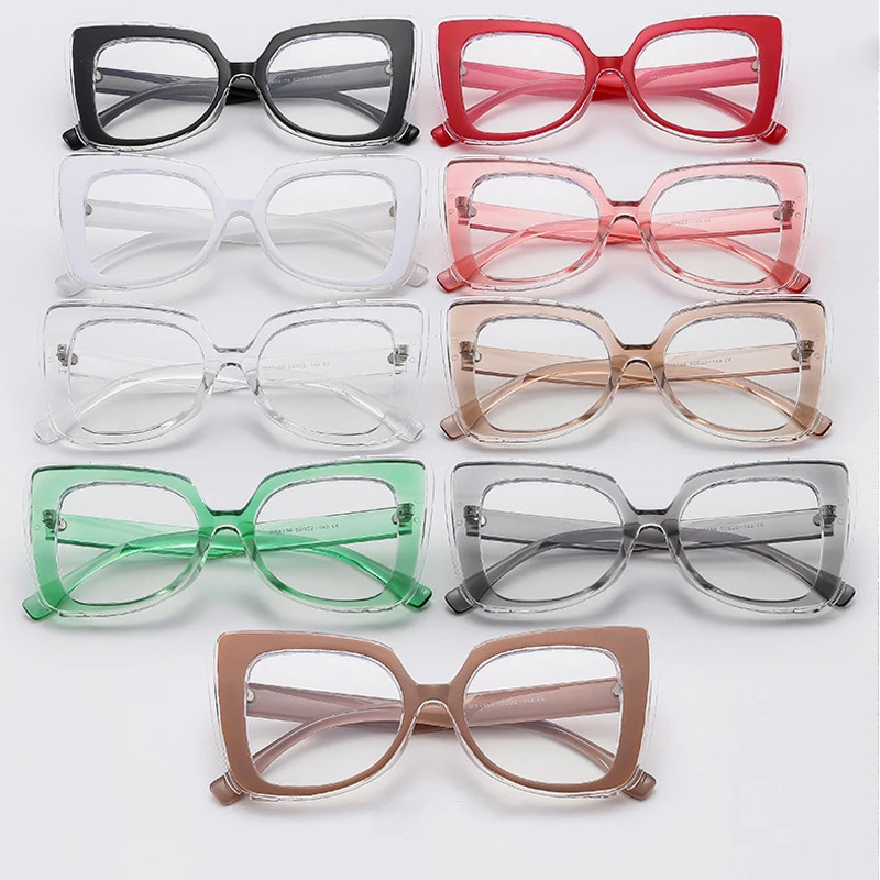 Fashion Red Square Reading Glasses Women Men Luxury Brand Designer Big Frame Anti Blue Light Glasses Presbyopia Eyeglasses +2 +3 5