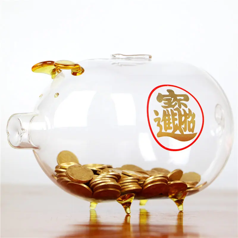 

Transparent Children Original Piggy Bank Safe Box Large Coin Holder Piggy Bank Money Saving Time Spardose Coin Bank HY50PB