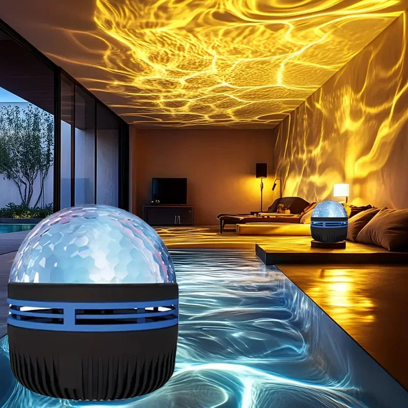 Water Wave Effect Projector, Galaxy Projector, 7 Color Modes, Suitable for Bedrooms, Home Theaters, Weddings, Camping