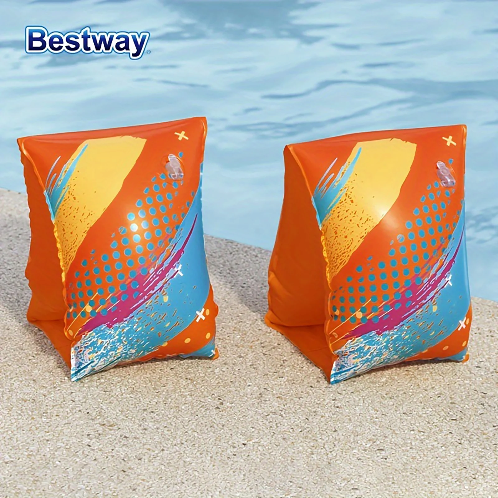Bestway 32273 1PC Float Swimming Armband, Swimming Armband Inflatable Loop, Reel, Adult Float Reel