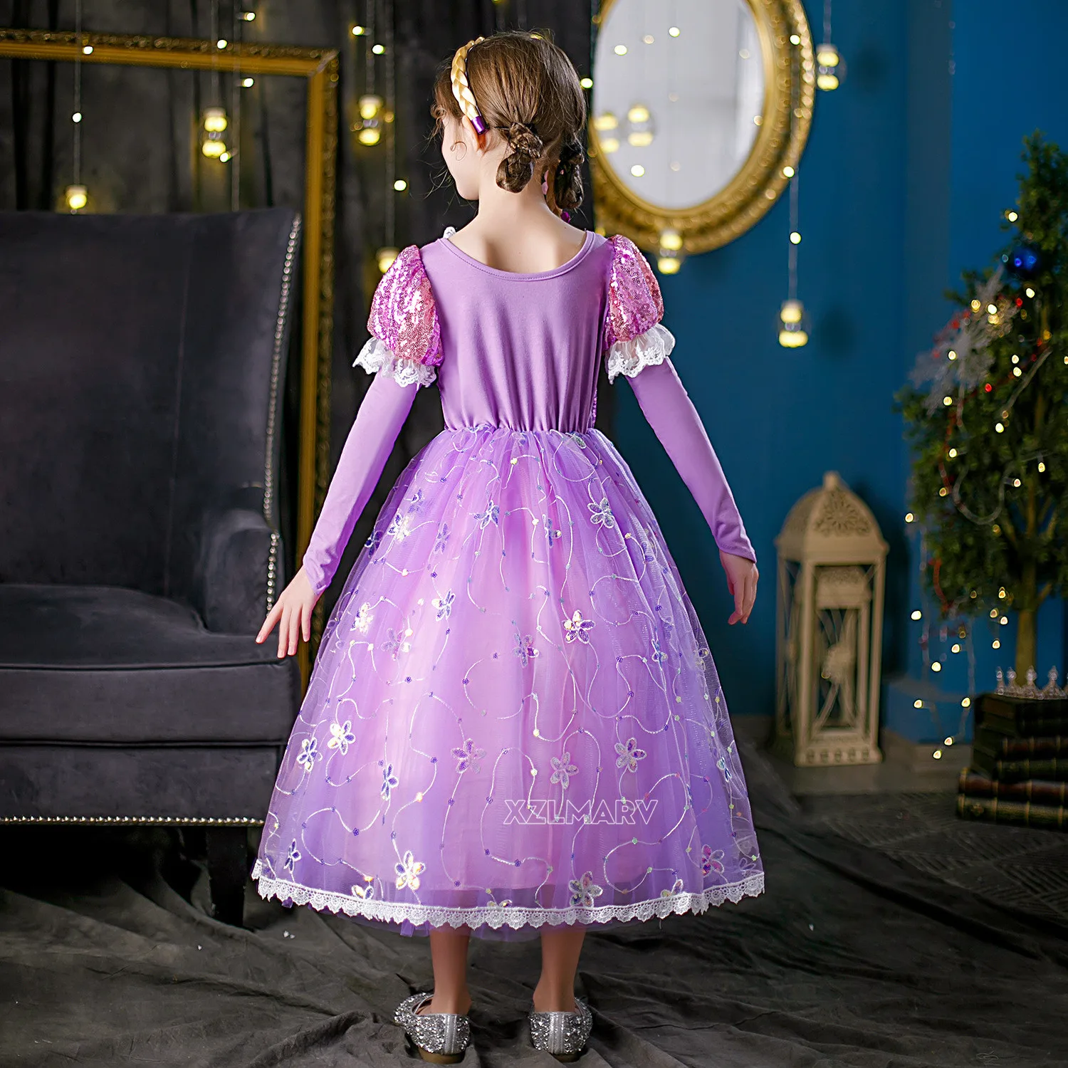 Children Girl Rapunzel Dress Kids Tangled Disguise Carnival Girl