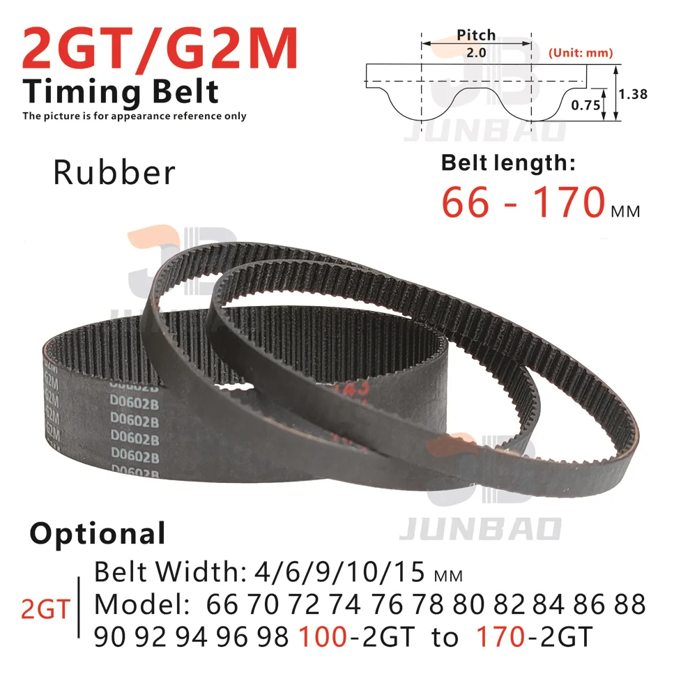 WNJ-TOOL 2er-Set XL Zahnriemen – 10 Mm Breite, Teilung 5,08 Mm, Längen 60-86XL, Schwarzer Gummi, Für CNC & 3D-Drucker
