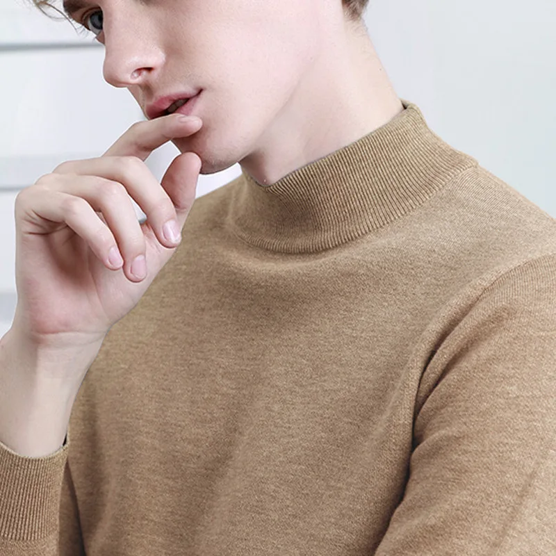 

Autumn Winter Men's Turtleneck Sweater Men Knitting Pullovers Knitted Sweater Warm Men Jumper Slim Fit Casual Fashion Sweater