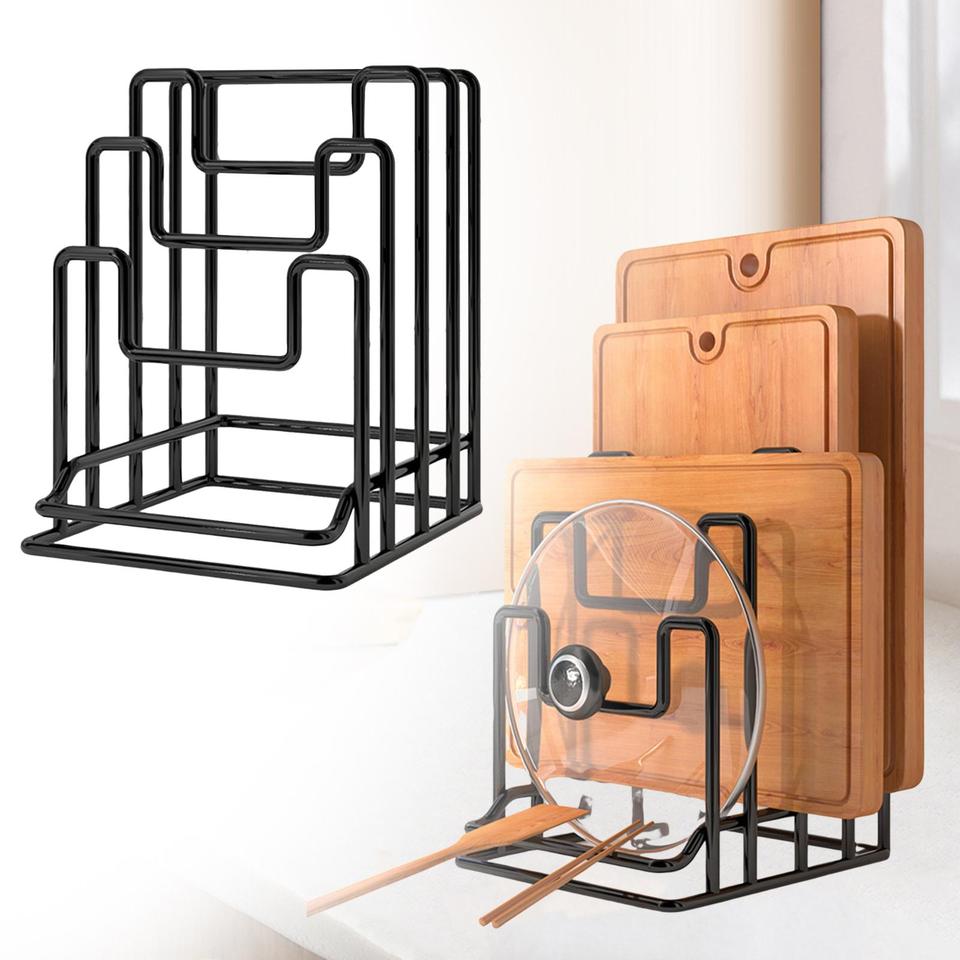 Cutting Board Rack Kitchen Supplies Gadgets Pot Lid Holder for Restaurant Baking Sheet Cutting Board Kitchen Countertop Plate