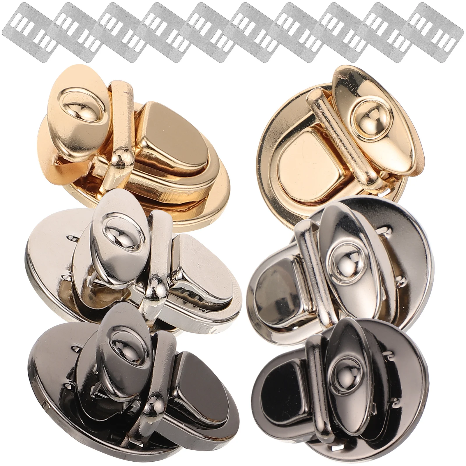 

6 Pcs Handbags Making Locks Hardware Luggage Iron Mortise Wooden Box DIY Press Buckle