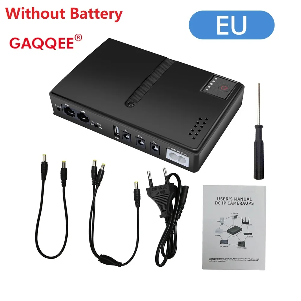 5V/9V/12V/15V/24V Kesintisiz Güç Kaynağı DC 1018L 18W Mini Taşınabilir AC85-265V UPS Yedek Güç Adaptörü UPS WiFi Yönlendirici için