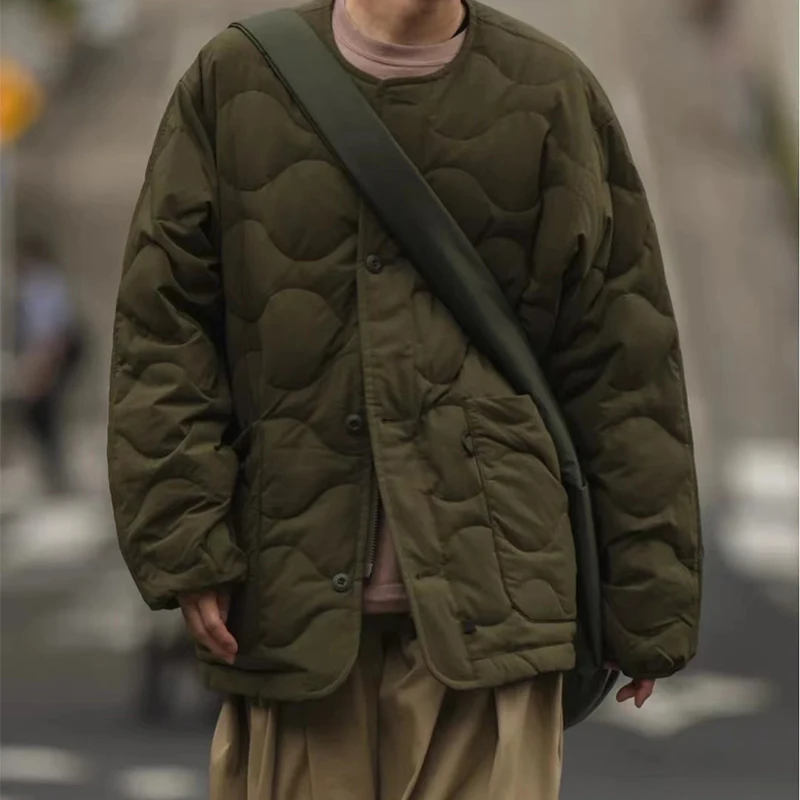 22AW Original Japan Loose White Duck Down Jacket for Men Women Light and Thin Warm Inner Collarless Coat Tricolor Parka