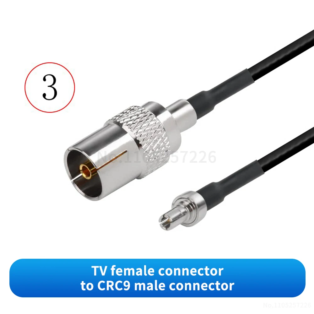 TV-zu-CRC9-Stecker/Buchse-Anschluss (schwarzes RG316 RF-Adapterkabel) TV-zu-CRC9-Signalverbindungskabel-Verlängerung (1 Stück) – Detail 4