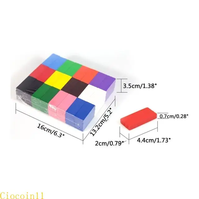 Y1UB Dominoes Set for Kids Blocks Colorful Dominos Tiles Building Stacking Racing Toy 6