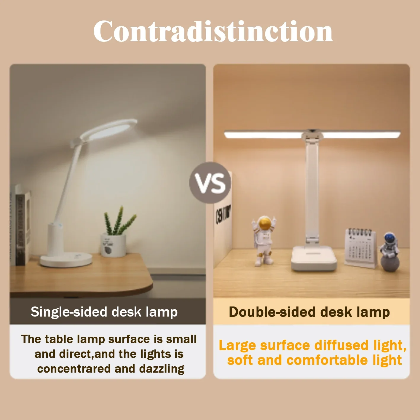 LED Desk Lamp 3Levels Dimmable Touch Lamps for room USB Rechargeable Eye Protection Foldable Table Lamp For Bedroom Bedside Desk 4