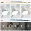 Socket Ceiling Fan with Light,20.5in Screw Ceiling Fans with Lights,LED Mini Ceiling Fans for Bedroom/Garage/Kitchen(White) 2