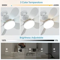 Socket Ceiling Fan with Light,20.5in Screw Ceiling Fans with Lights,LED Mini Ceiling Fans for Bedroom/Garage/Kitchen(White) 2