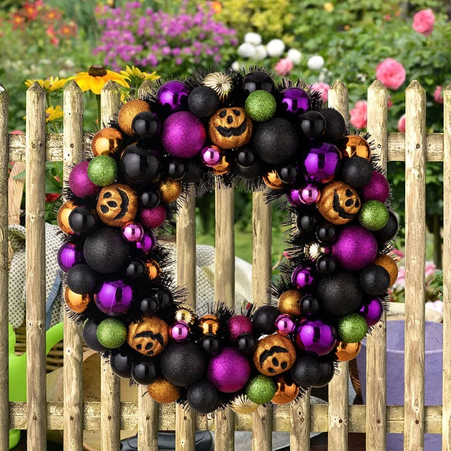 45cm Halloween Pumpkin Black Garland Ornament Colorful Ball