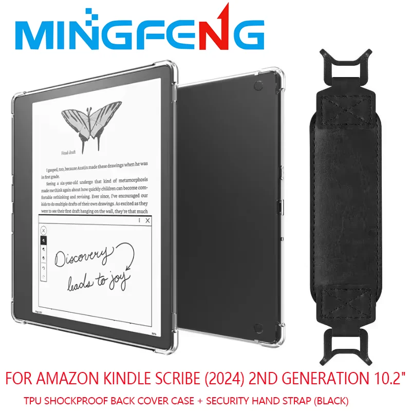 Dual-Function Clear Shockproof Back Cover Case with Security Hand Strap