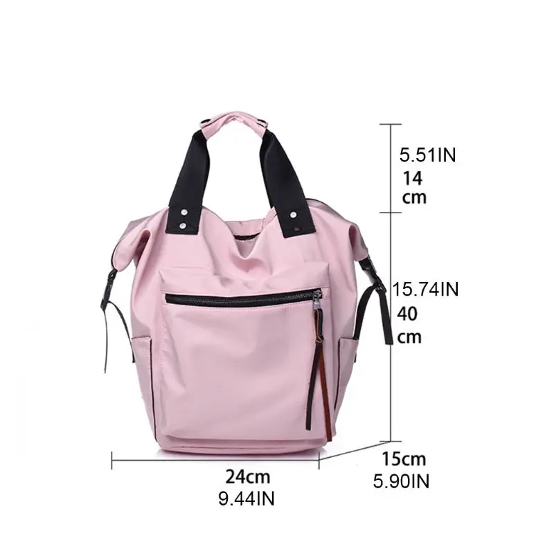 Women Backpack Nylon School Bookbag Handbag Daypack Rucksack Shoulder Bag for Teenager Girls