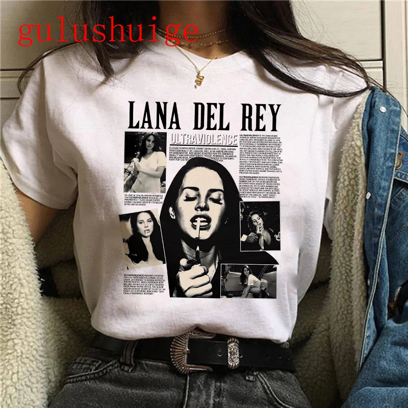 Hip Hop Lana Del Rey Ldr Segeln Grafiken T Shirt Unisex Harajuku Frauen Vintage Kurzhülse T-Shirt Streetwear Weibliche T-shirt – Detail 2
