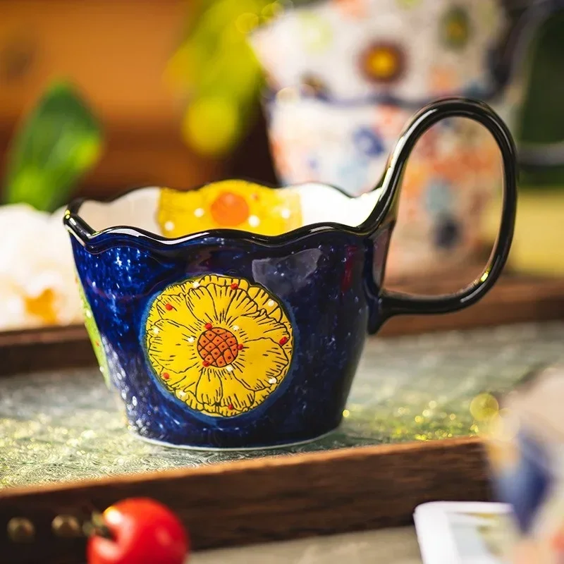 Keramik-Kaffeetasse Mit Handbemaltem Obstmuster, 340 Ml – Niedlich & Perfekt Als Geschenk