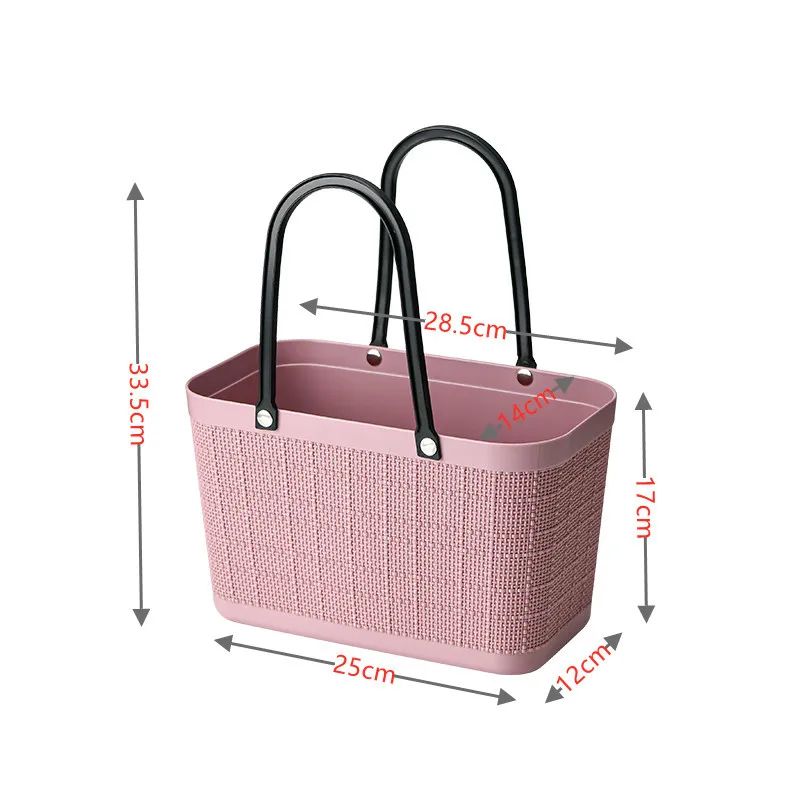 Portable Shower Caddy Tote Plastic Storage Basket With Handle