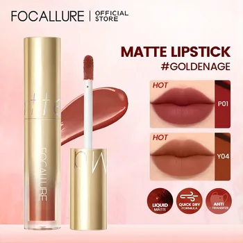 FOCALLURE 벨벳 매트 액체 립스틱, 방수, 오래 지속되는 빠른 건조 립 글로스, 고색소 입술 메이크업 화장품, 20 색
