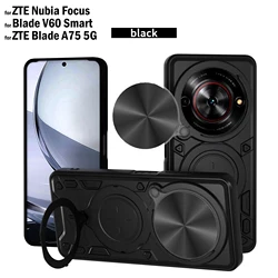 Magnetic Ring Stand Case with Slide Camera Protection Cover for ZTE Nubia Focus (Black)