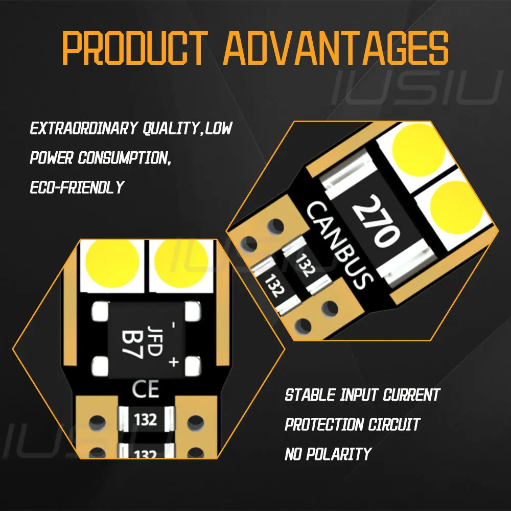 IUSIU  LED  ȣ, T10 LED , W5W WY5W 194 168 501, ڵ ׸   ǵ ȣ , 10SMD 3030