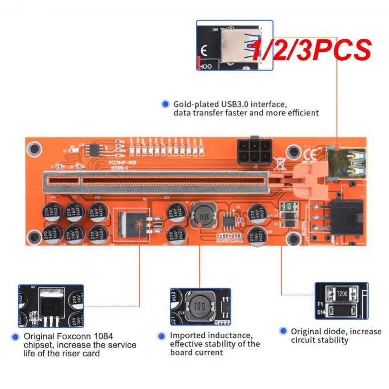 

1/2/3 шт., Райзер Pci-e для майнинга Btc