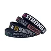 1PC/4PCS Christian Bible Verse Silicone Wristband 139:14 33:3 4:13 6:10 Inspirational Rubber Bracelet Black 6