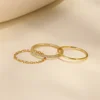 CANNER 3PCS Minimalism 925 Sterling Silver Smooth Rings For Women Ins Chain Sophisticated Rings Fine Jewelry Party Gift 4