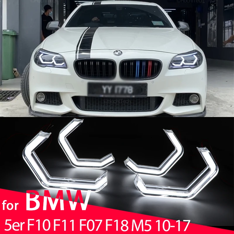 

M4 Concept Style DTM LED White Angel Eye Kit for BMW 5 series F10 F11 F07 F18 520i 523i 528i 530i 535i 550i M5 518d 520d 2010-17