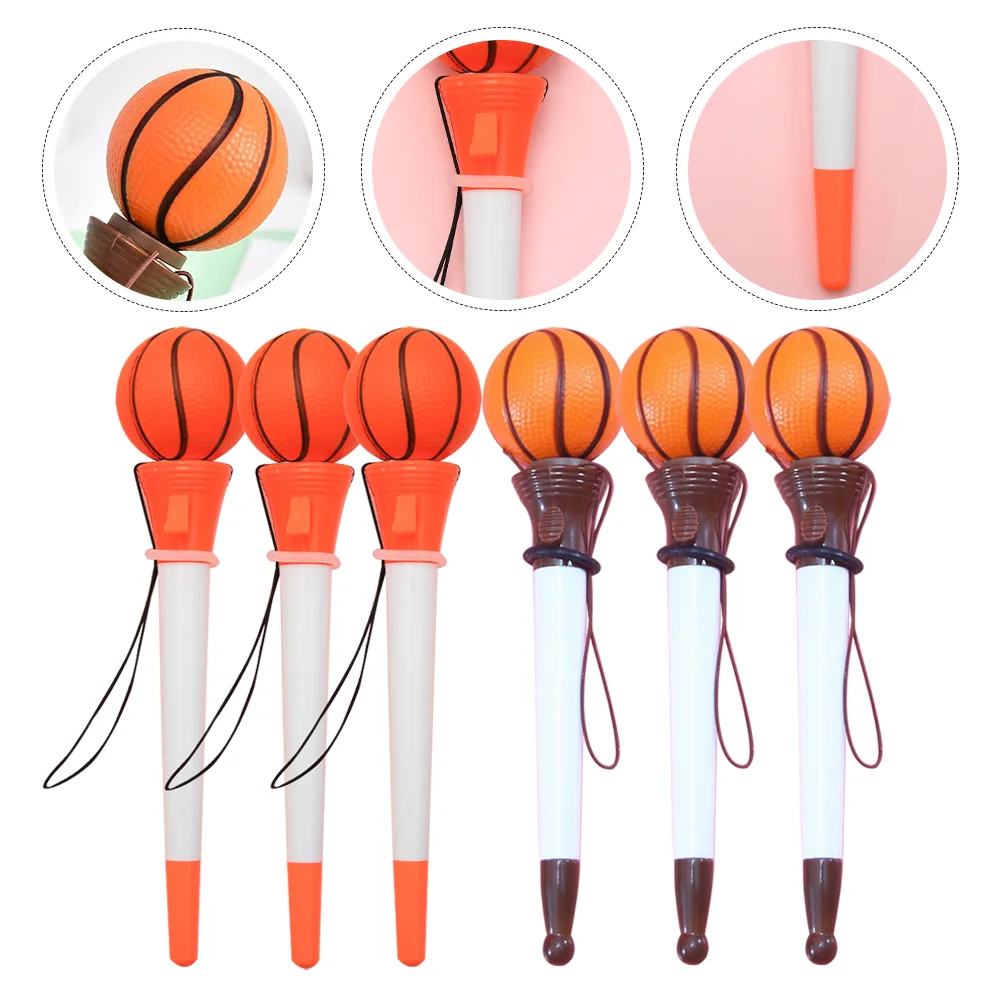 

6pcs Basketball Pens Aesthetic Pens Decorations Ballpoint Pens Sport Themed Party Favors