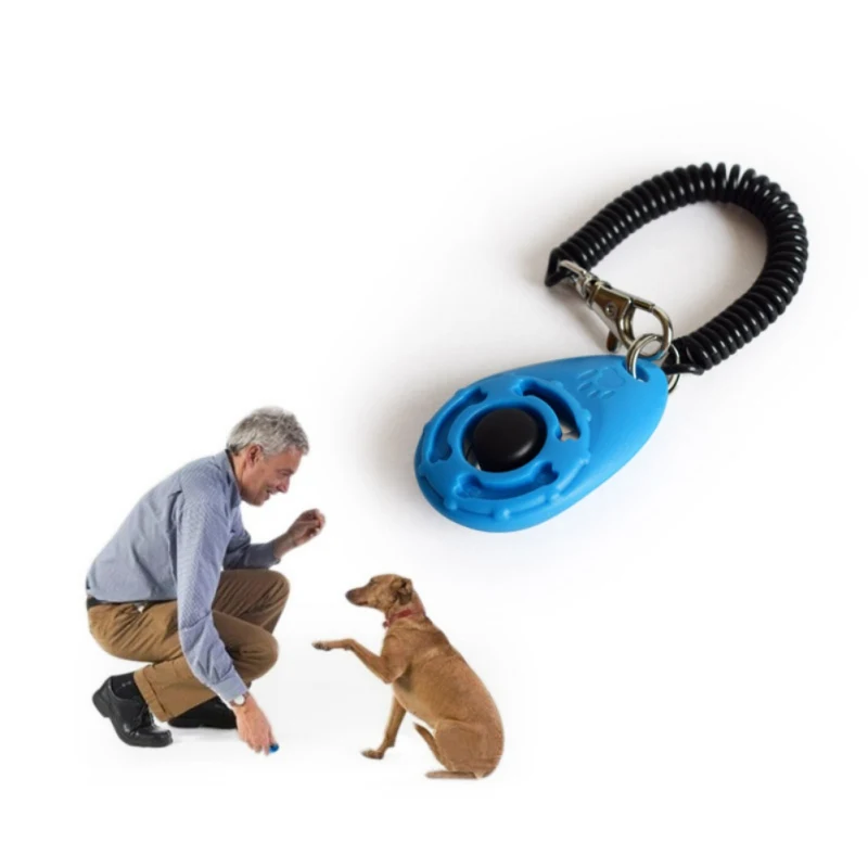 Dog Training Clicker Pet Cat Plastic New Dogs Click Trainer Aid Tools Adjustable Wrist Strap Sound Key Chain Dog Supplies 4Color