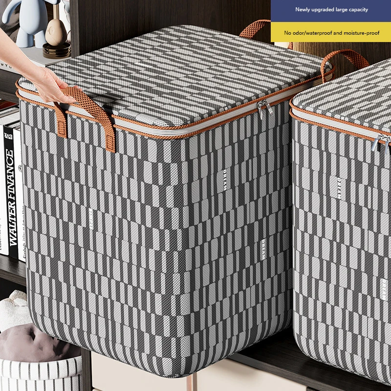 Quilt Organizer Storage Bag With Handle Clothes Quilt Luggage Moisture-Proof Storage Bag With Lids Large Capacity Organizer Box storage mesh bag