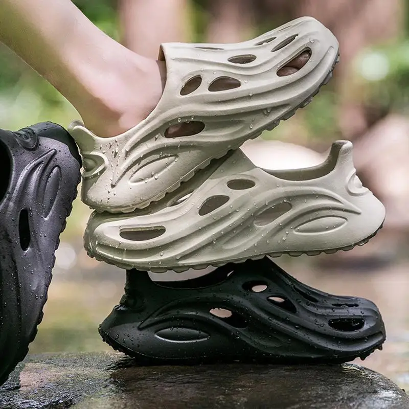 Weiche, dicksohlige, rutschfeste Outdoor-Slipper für Herren – Sommer 2026 – Atmungsaktive, hohle Clogs für Männer – Wasserdichte EVA-Wasserschuhe/Sneaker – Detail 11