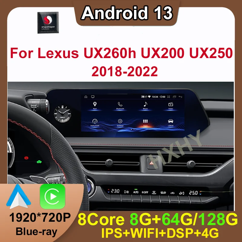 

Android 13 Qualcomm 8+128G For Lexus UX ZA10 UX200 UX250h 2018-2022 Auto Carplay Car Dvd Player Navigation Multimedia Stereo