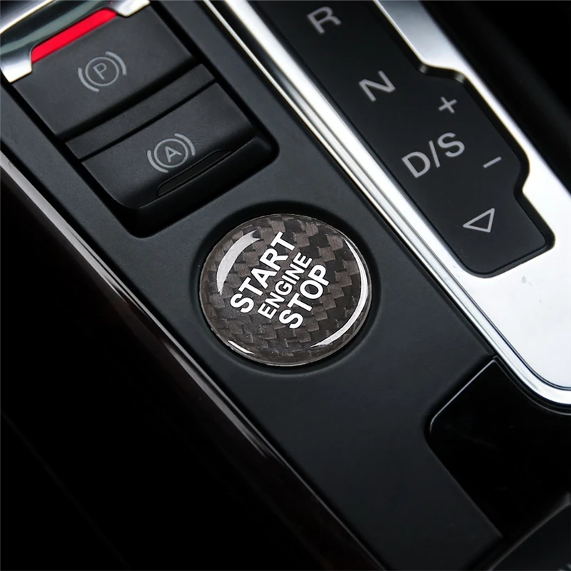 

Carbon Fiber Car Engine Start Stop Switch Button Trim Cover Stickers For Audi A4L A6L Q5L A5 A7 Q3 Q5 Q7 Auto Accessories