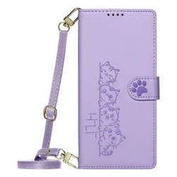 Luxury Leather Wallet Phone Cover with Strap for OPPO A6 PRO 4G (E)