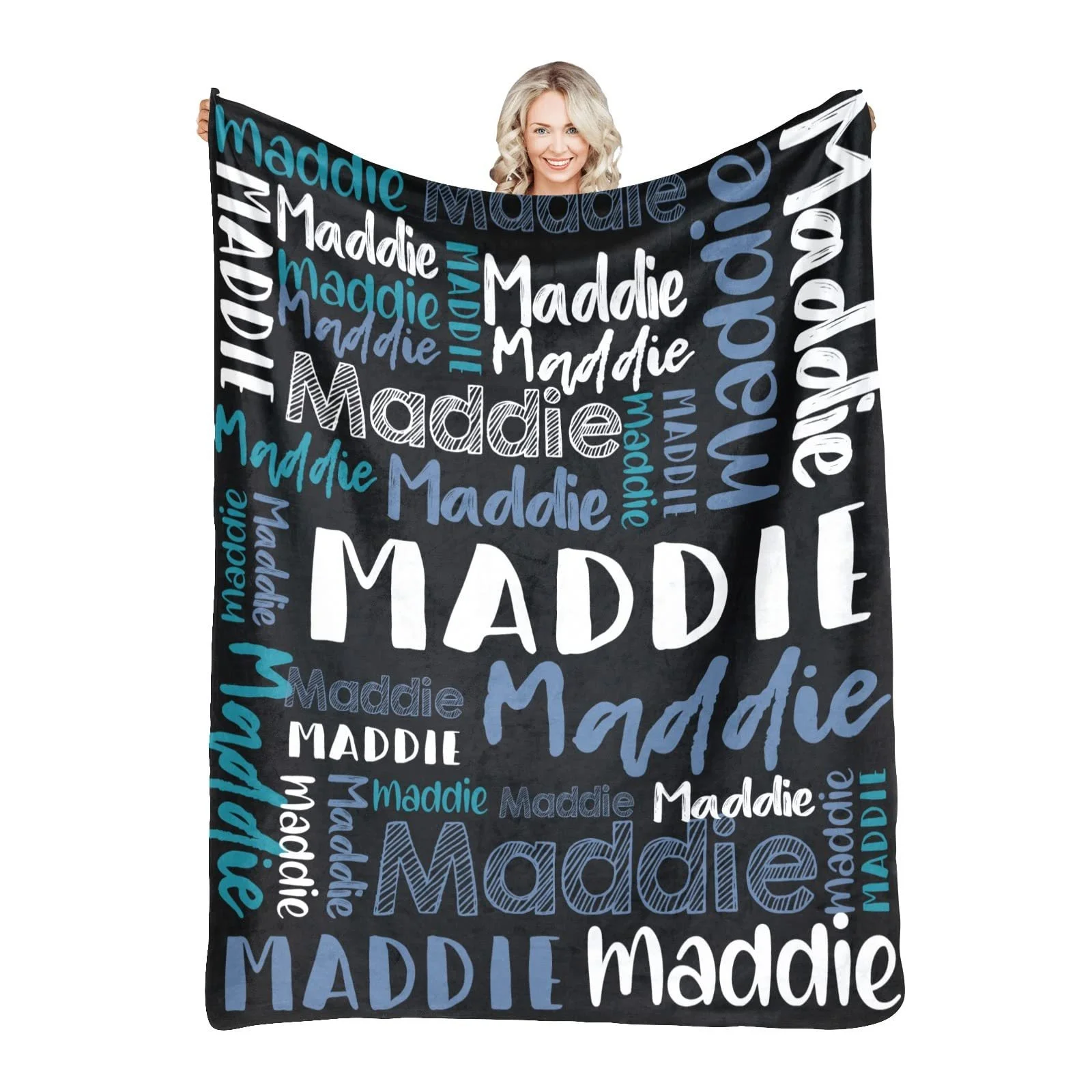 Personalized Flannel Baby Blanket - 30 Color Options, Custom Name, Monochrome Fleece Gift