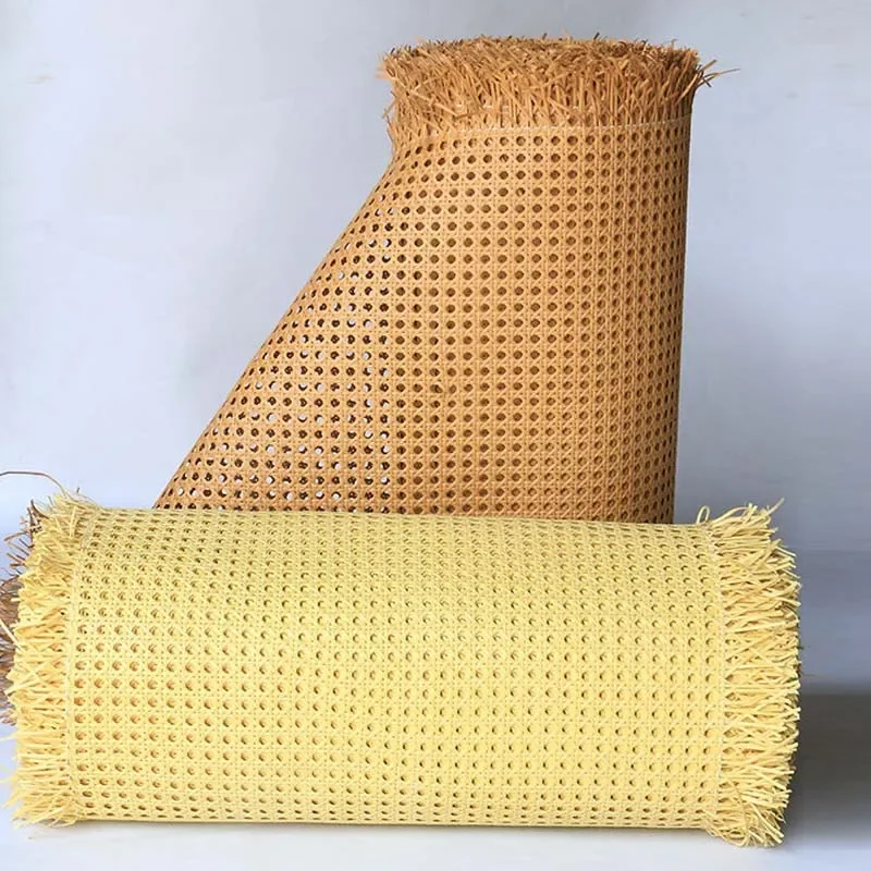 

40-55cm Width Yellow PE Plastic Rattan Webbing Roll Cane Wicker Sheet for Chair Table Furniture DIY Repairing Material Hot Set