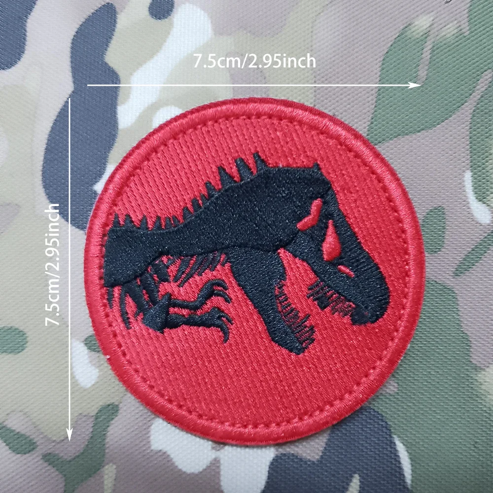 이스라엘 육군 녹색 독수리 배지가 있는 가방 전체 자수 티라노사우루스 렉스와 디어울프 의류용 후크 루프 패치