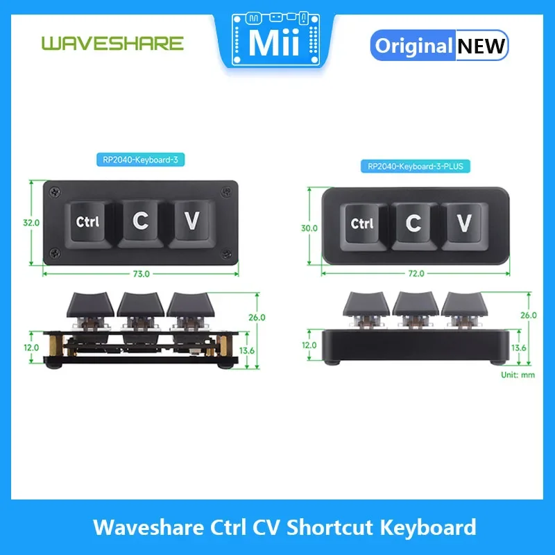 Waveshare α׷ӿ Ű Ű, 3 Ű  , RP2040 ũƮѷ Ĩ ä