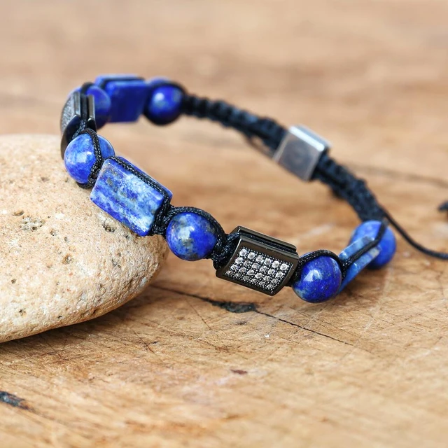 Lapis Lazuli, Labradorite, Pyrite and Onyx Men's Healing Crystal Bracelet |  Soul Sisters Designs