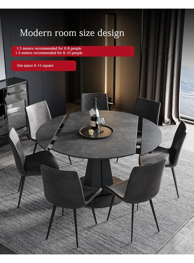 Description Picture 3 of itemEuropean-Style Dining Room Sets Slab Round Dining Table Modern Minimalist Multi-Function Mesas De Jantar Hotel Furniture