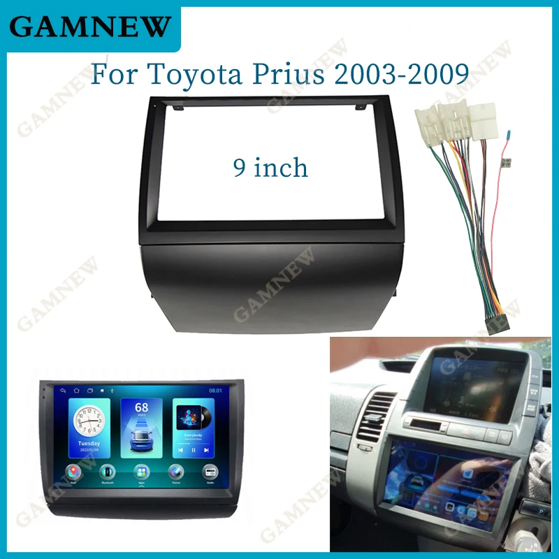 

9 Inch Car Frame Fascia Adapter Canbus Box Decoder Android Radio Dash Fitting Panel Kit For Toyota Prius 2003-2009