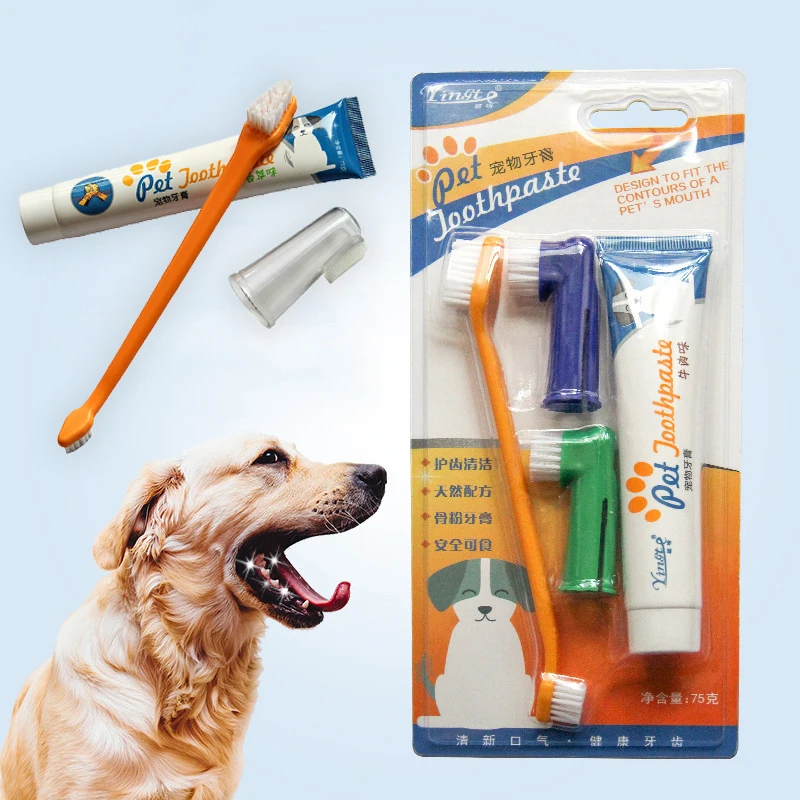 Pet For Dog Toothbrush Brush Toothpaste Soft Goods Silicone Finger