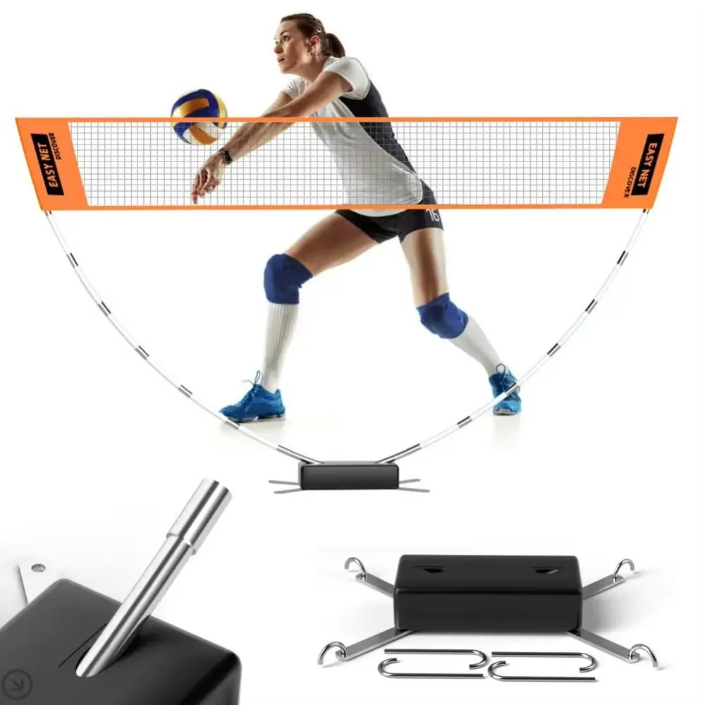 Height Adjustable Badminton Net Easy Setup with Carry Bag Volleyball Tennis Training Net Fold Professional