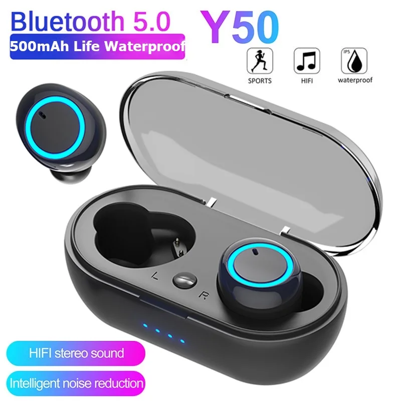 Y50 TWS Wireless Bluetooth Headphone Sports Stereo Noise Reduction Earphones Gaming Headset With Microphone for iPhone Xiaomi |