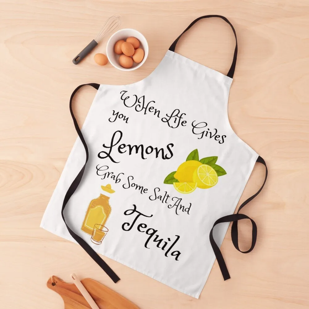 

When Life Gives you Lemons Grab Some Salt And Tequila Apron kitchen gadgets Women's Dress Apron