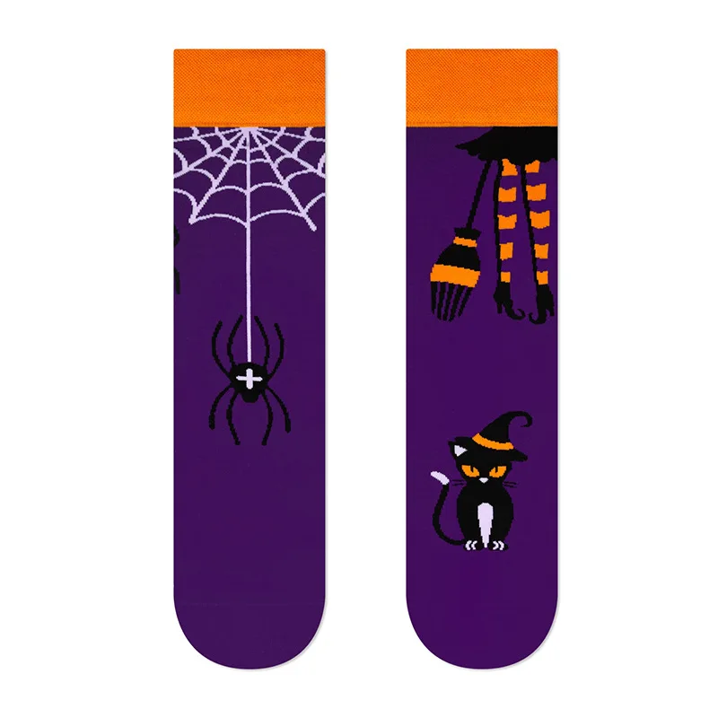 Kreative und lustige Cartoon AB Trendy Asymmetric Mandarin Duck Herren- und Damen-Baumwollsocken Mittelhohe Socken – Detail 39