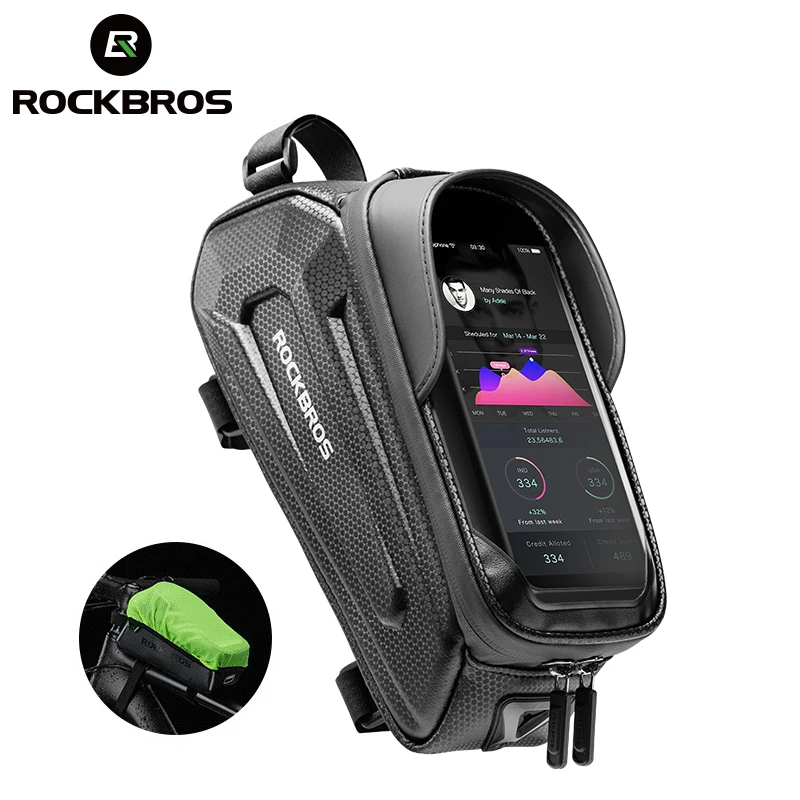 

ROCKBROS Bike Bag Front Phone Bicycle Bag For Bicycle Tube Waterproof Touch Screen Saddle Package For 6.8Inch Bike Accessories